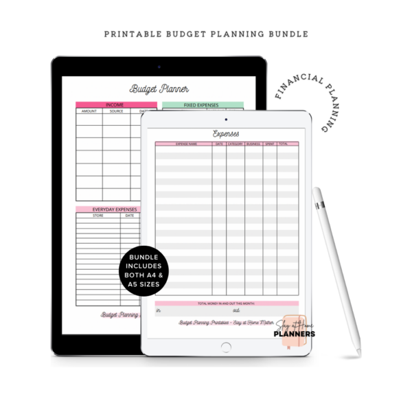 budget planning printable bundle pdf preview