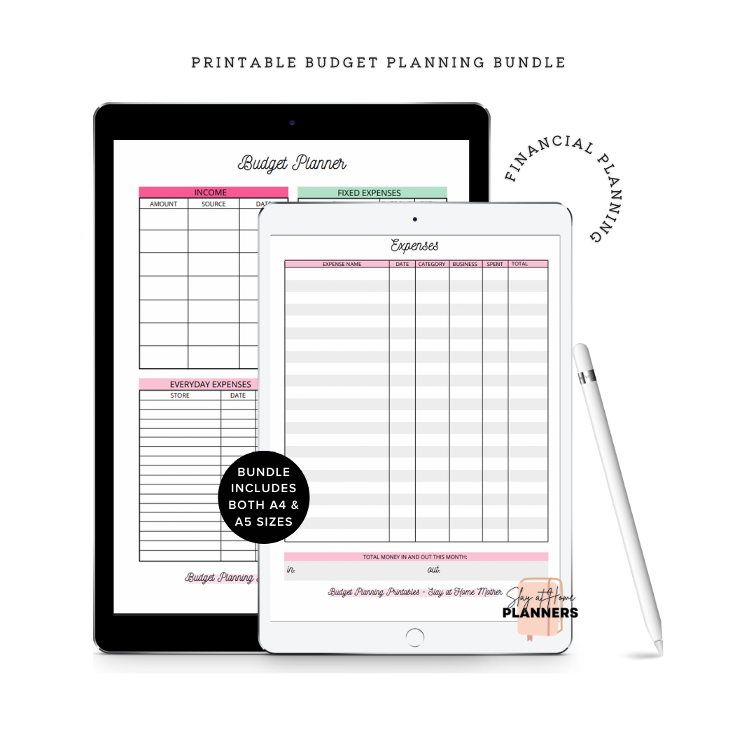 Budget Planner PDF Printable Bundle - Money Planner