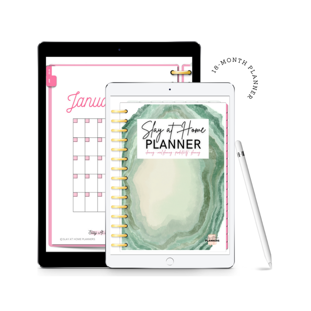green geode cover 18 month digital planner feature image