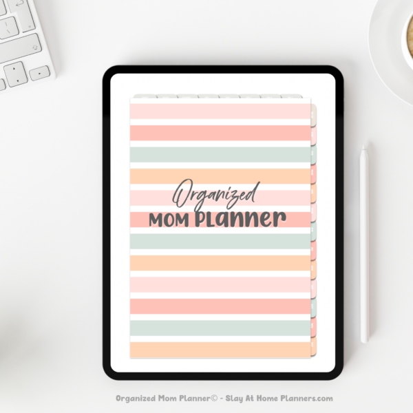 undated organized mom planner mockup front cover