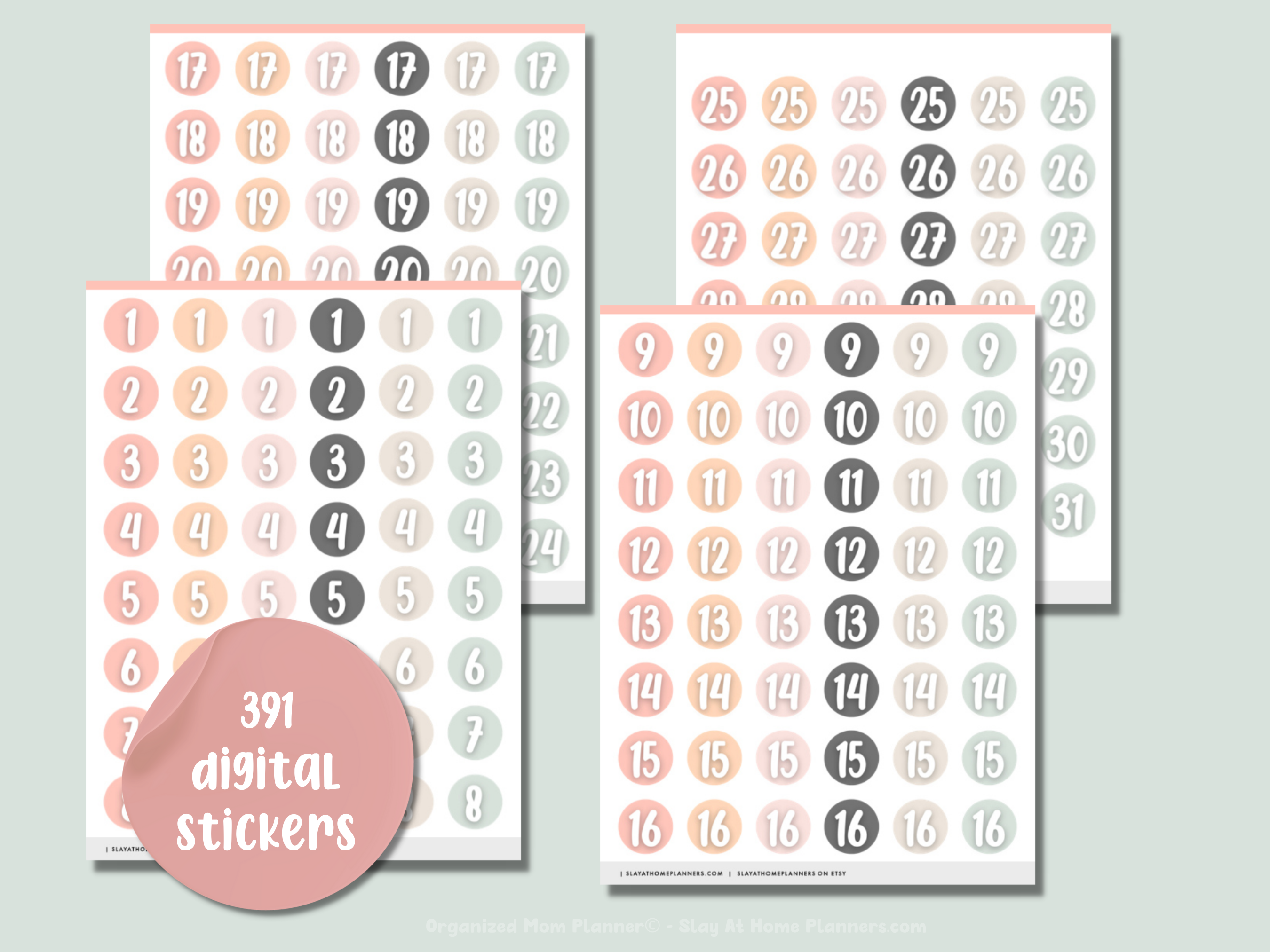 Goodnotes Digital Stickers 1-31 Date Stickers 1-31 Number -  Canada