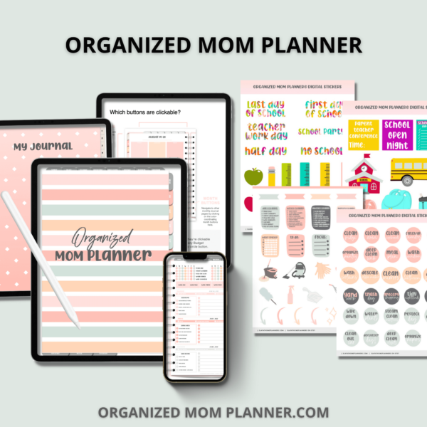 organized mom planner mockup bundle featured image