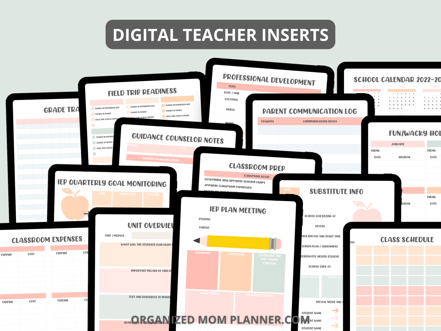 Teacher Inserts - Digital Planner Inserts - Slay At Home Planners