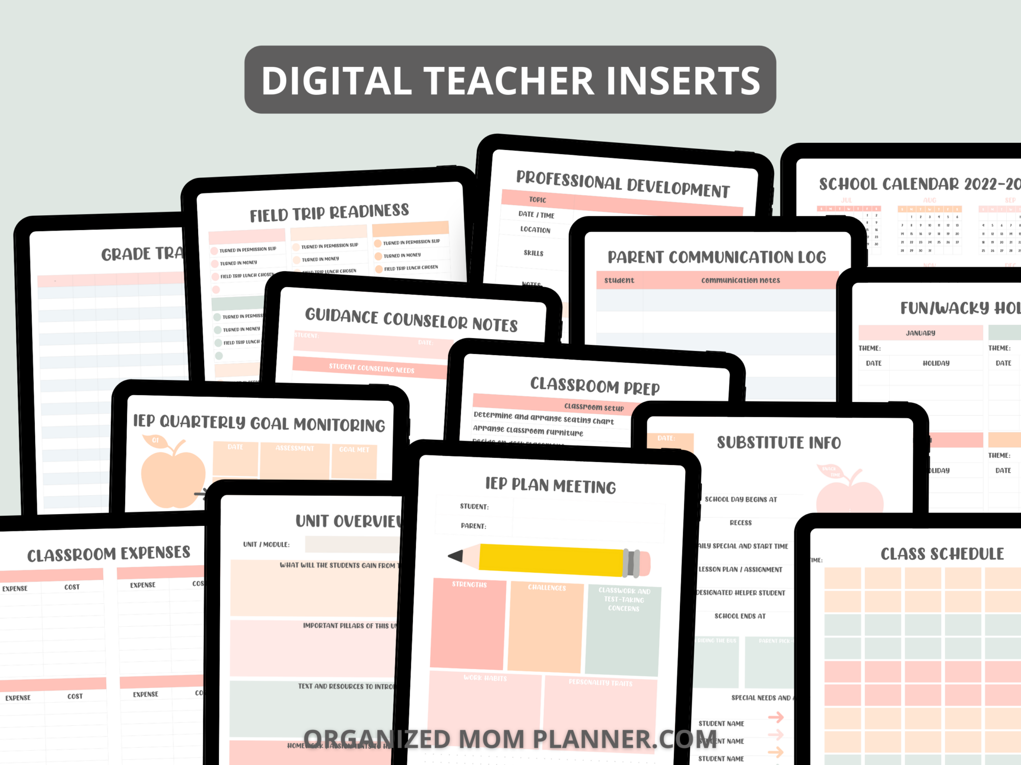 digital teacher inserts for digital planner