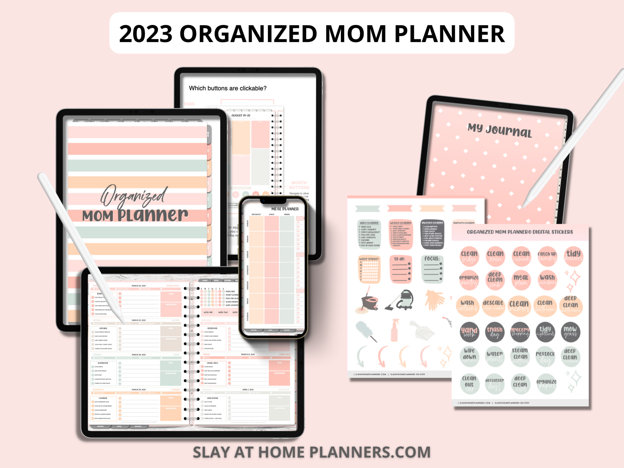 2023 horizontal organized mom planner