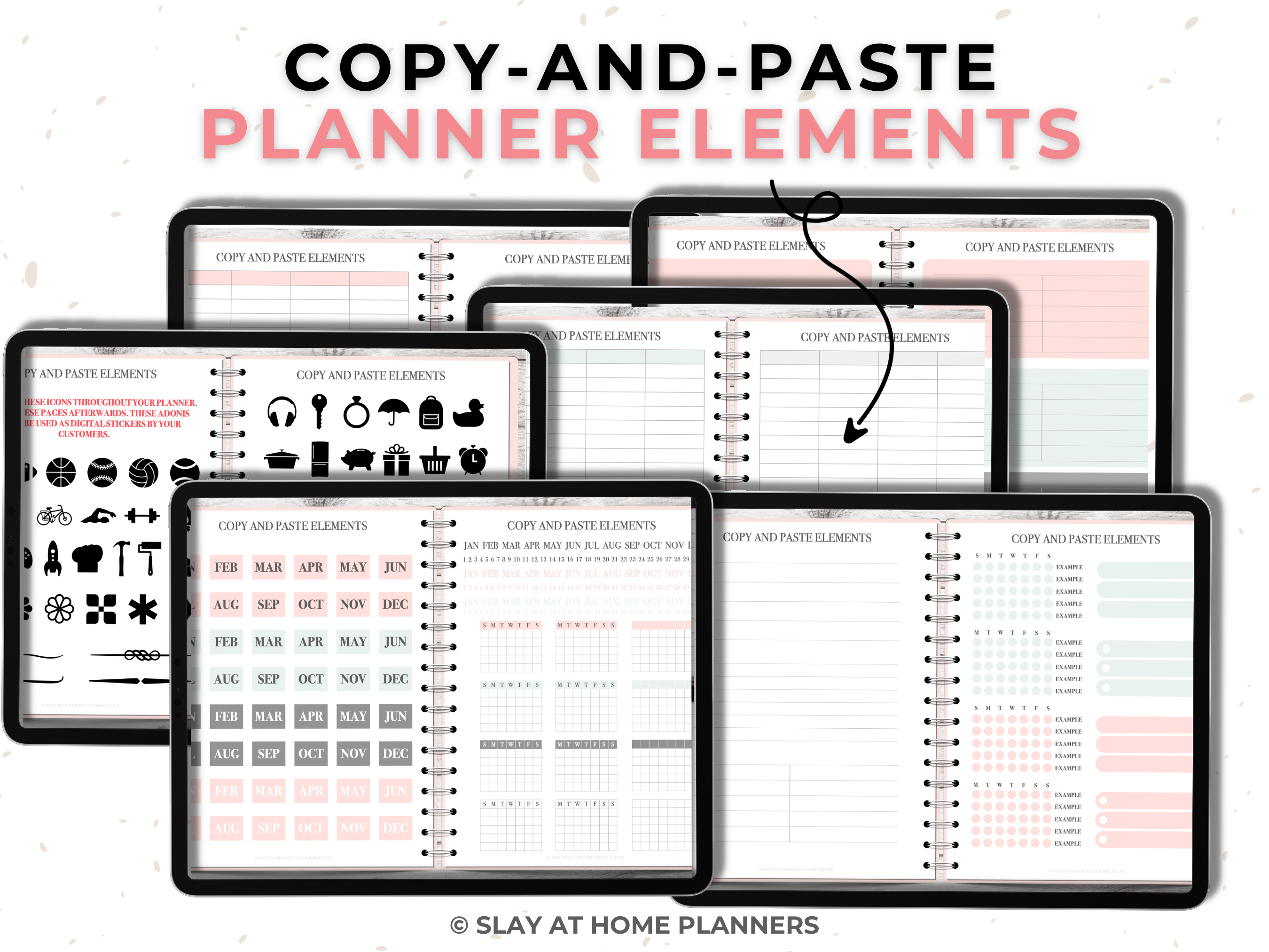 digital planner templates mockups