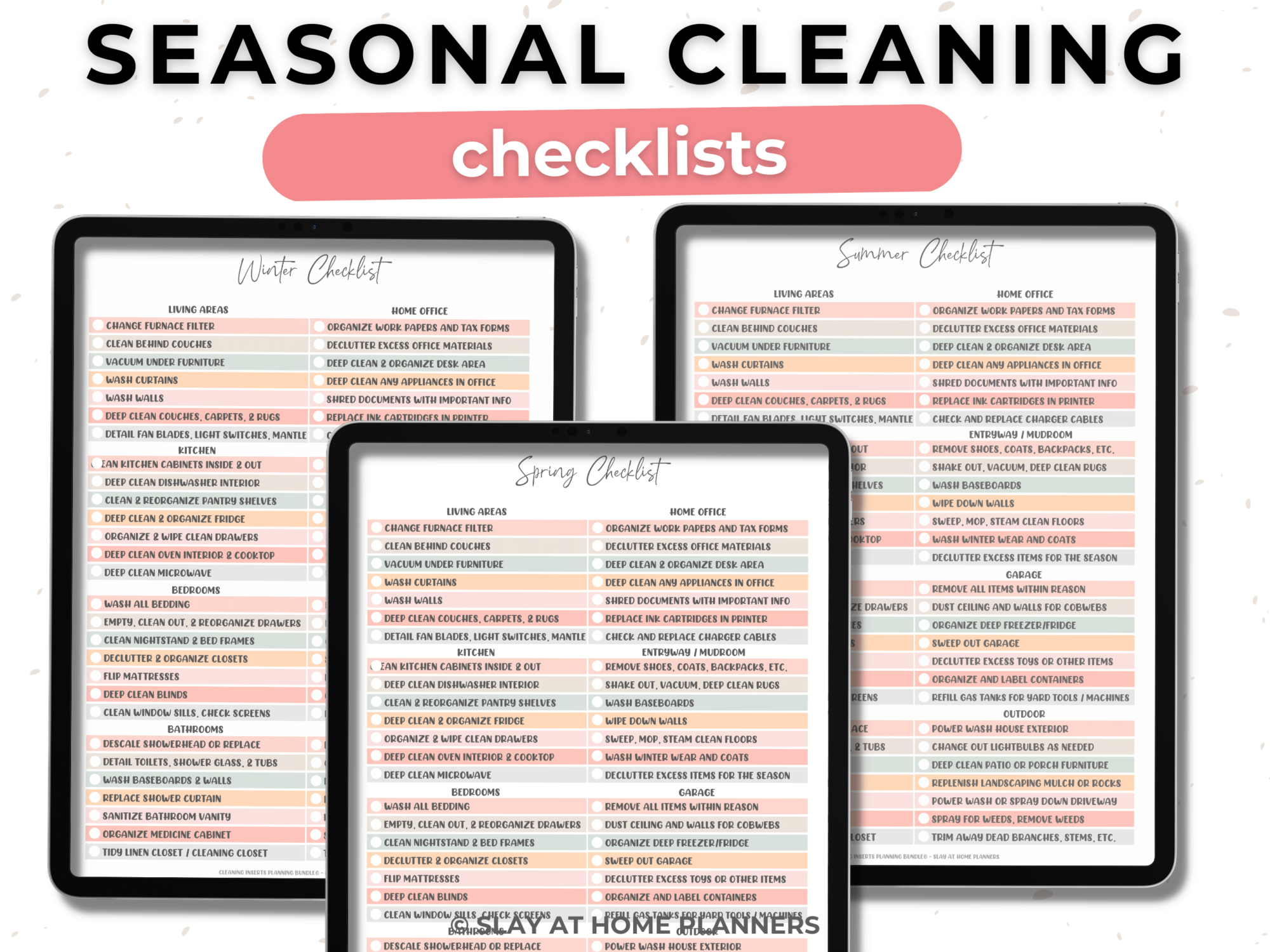 cleaning planner inserts mockup