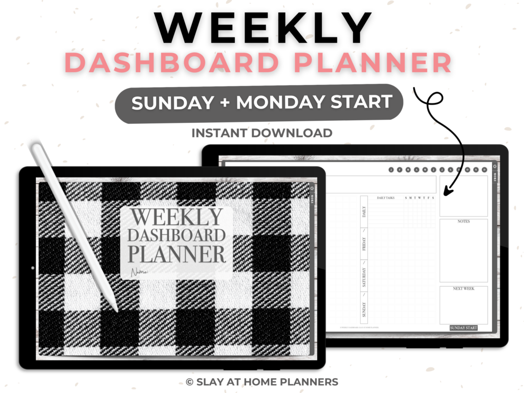 weekly dashboard planner