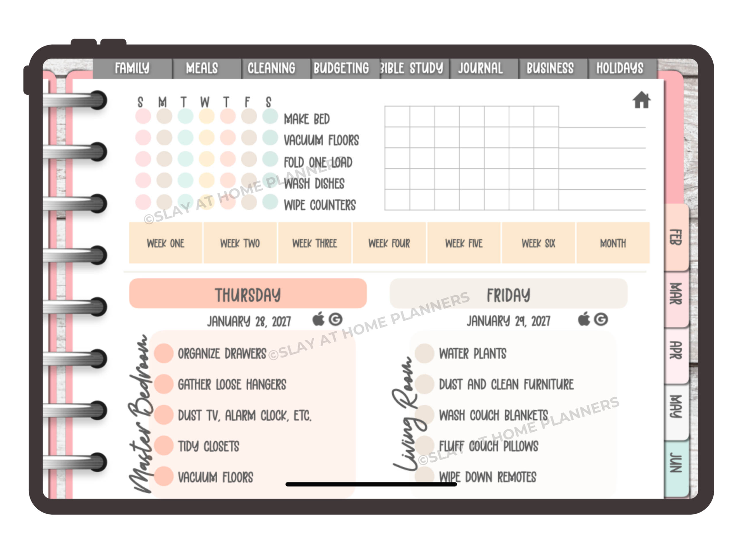 zoomed in version of mockup 2027 planner